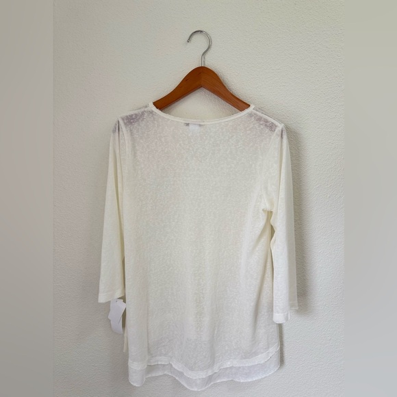 NWT Camille & Co White Ivory V-Neck Blouse Women’s Size Large - Picture 6 of 6